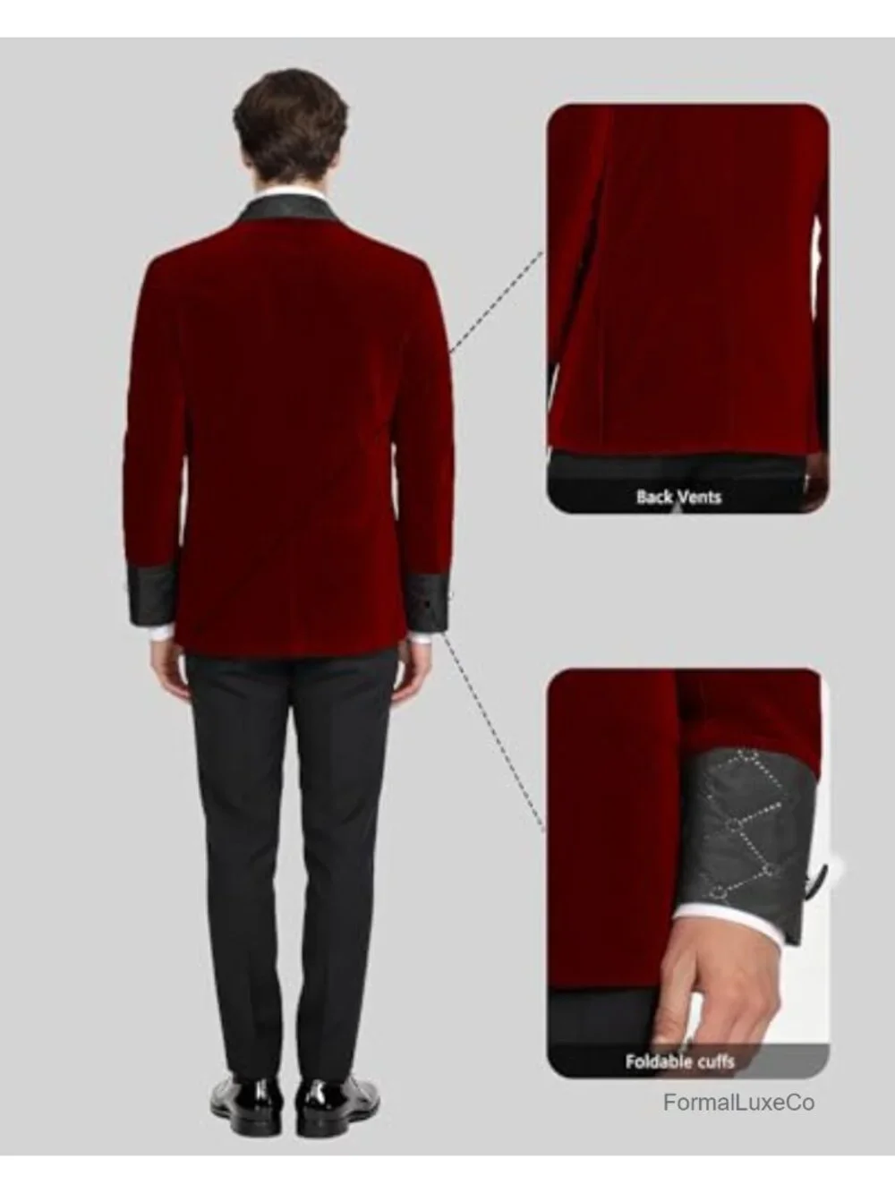 Men's Velvet Smoking Jacket Double Breasted Shawl Collar Blazer Quilted